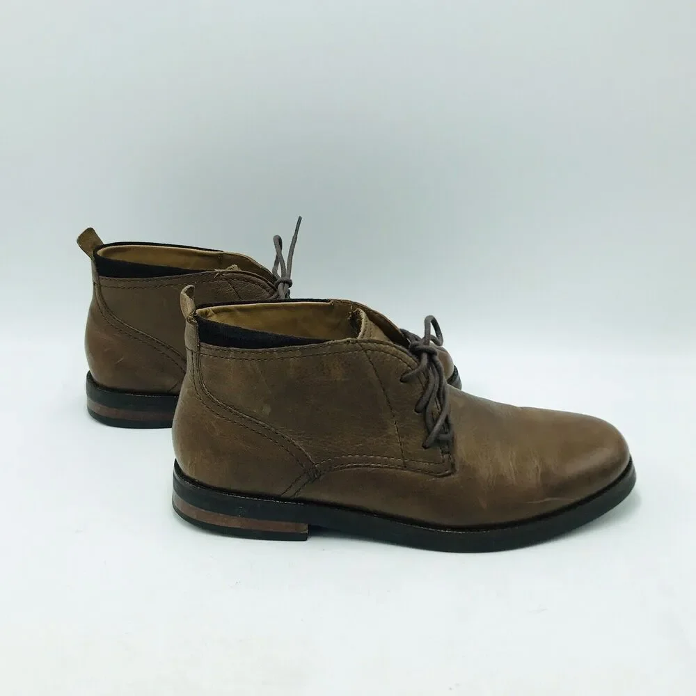 Cole Haan Men's 7.5 M Ogden Stitch Chukka Boots Brown Leather Lace Up C24574